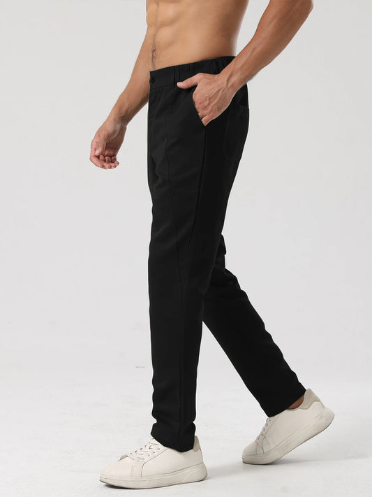 Men’s Fashion Casual Trousers – Woven Non-Stretch Pants for Everyday Outings