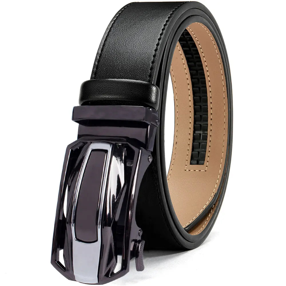 Men’s Genuine Leather Belt – Automatic Buckle Waist Strap, High-Quality Adjustable Belt for Men & Women,