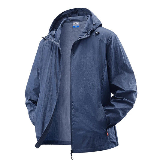 Men’s Jacket – Ultra-Light Hooded Windbreaker with UV Sun Protection for Running, Hiking & Outdoor Activities