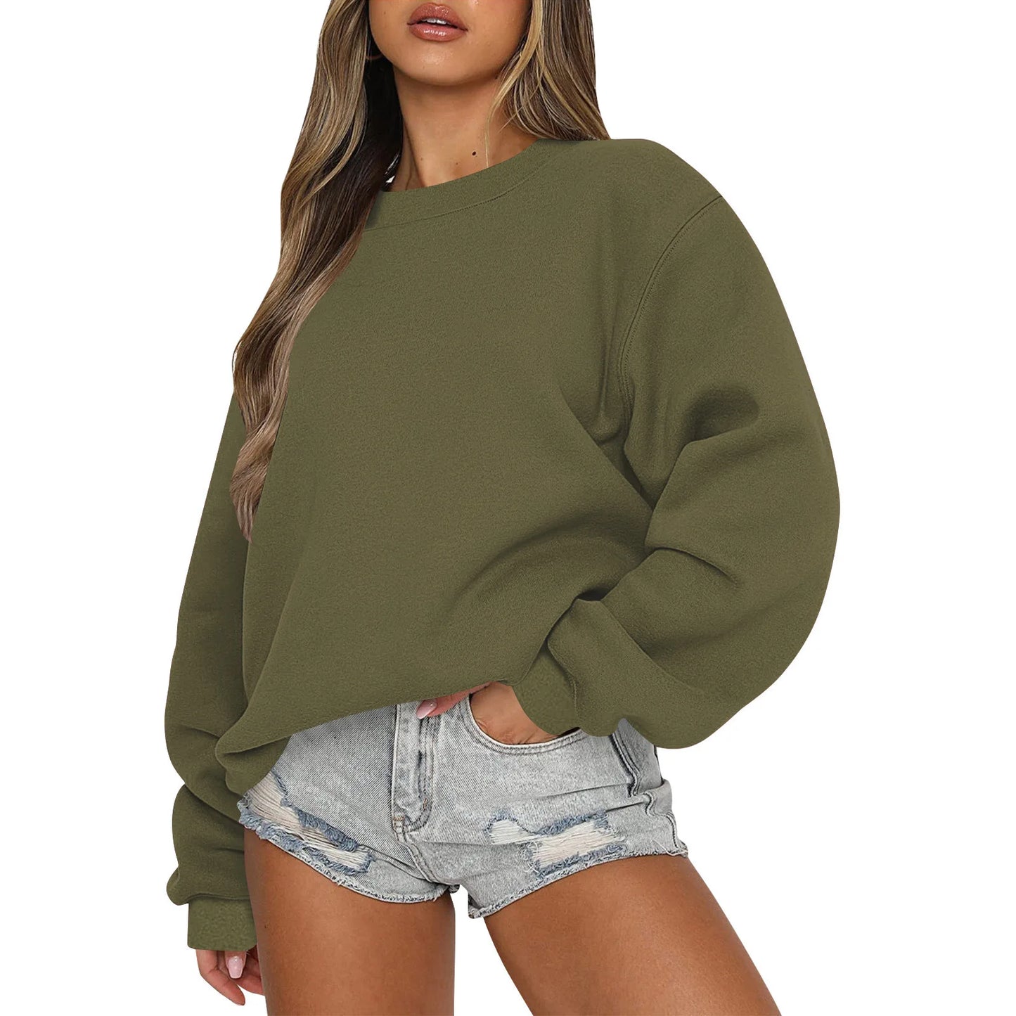 Womens Sweatshirts Oversized Crewneck