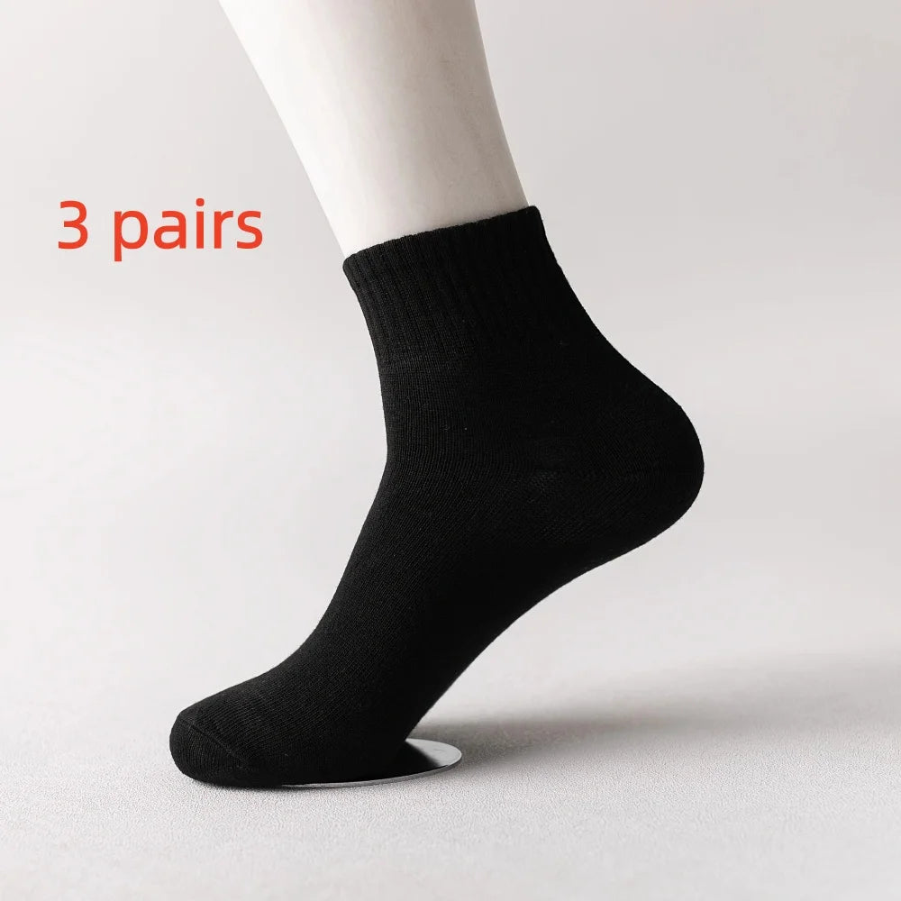 10-Pack Men’s Mid-Calf Cotton Socks – Solid Color, All-Season Everyday Wear