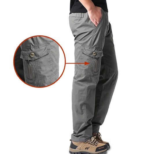 Men’s Cotton Tactical Cargo Pants – Multi-Pocket, Casual Outdoor Fit