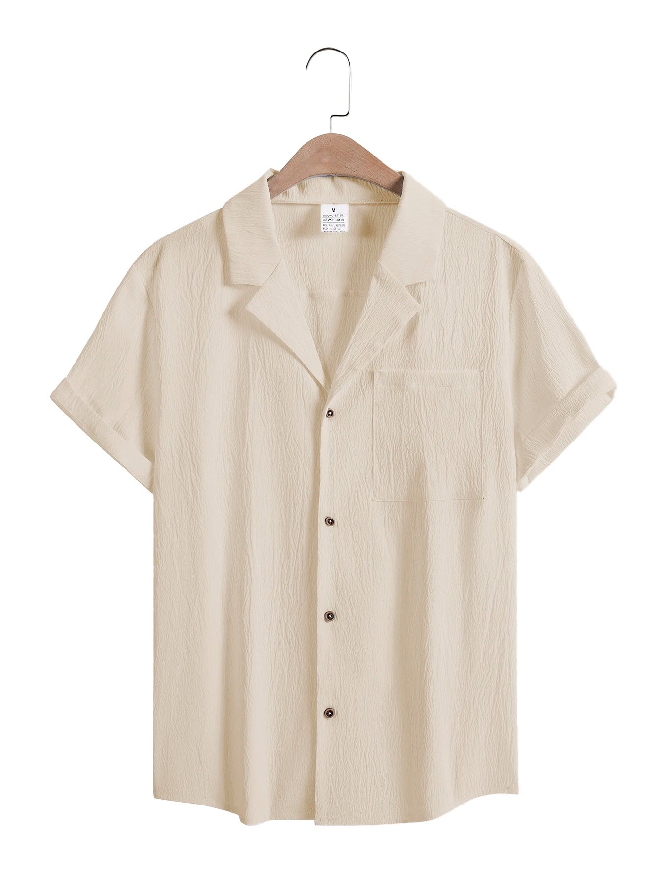 Men’s Casual Solid Color Short Sleeve Shirt – Comfortable Summer Top