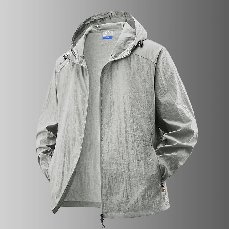 Men’s Jacket – Ultra-Light Hooded Windbreaker with UV Sun Protection for Running, Hiking & Outdoor Activities