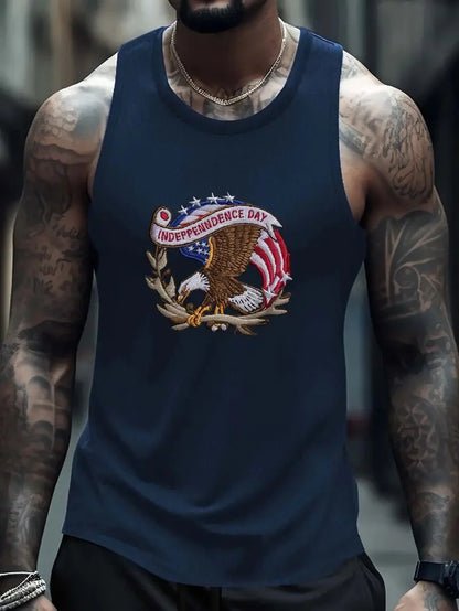 Men’s Punisher Solid Color Sleeveless Tank Top – Round Neck, Breathable Fitness Shirt