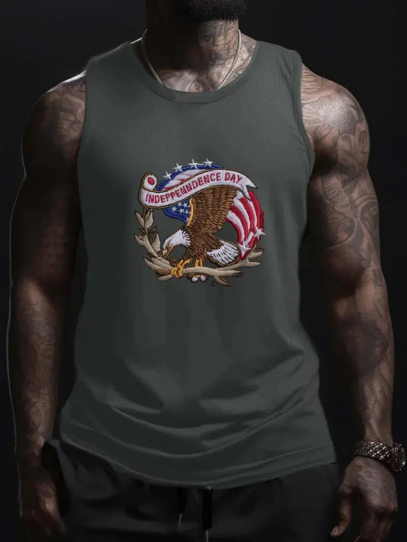 Men’s Punisher Solid Color Sleeveless Tank Top – Round Neck, Breathable Fitness Shirt