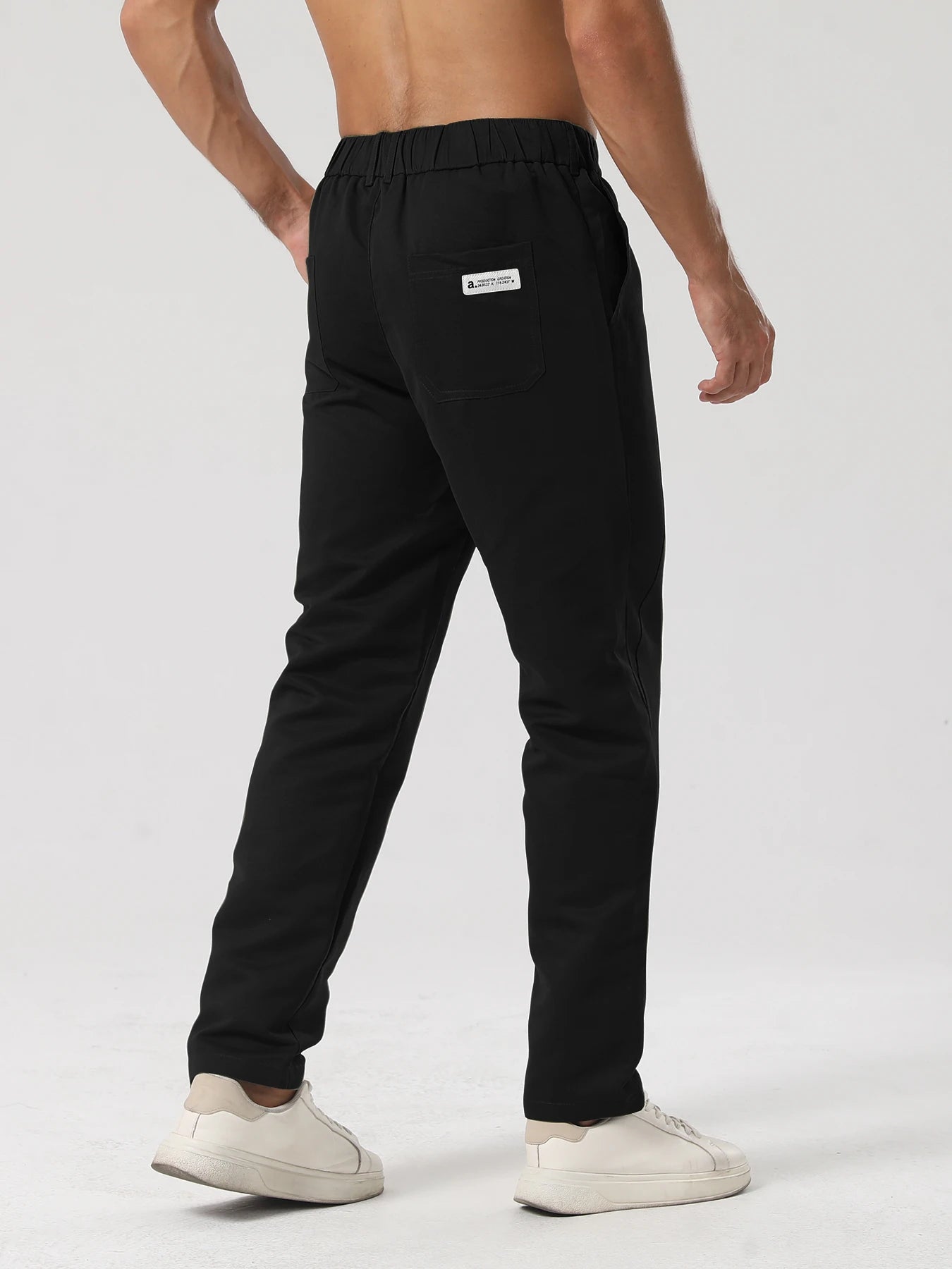 Men’s Fashion Casual Trousers – Woven Non-Stretch Pants for Everyday Outings