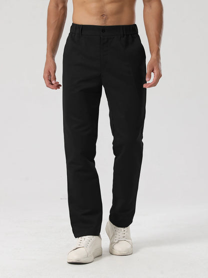 Men’s Fashion Casual Trousers – Woven Non-Stretch Pants for Everyday Outings