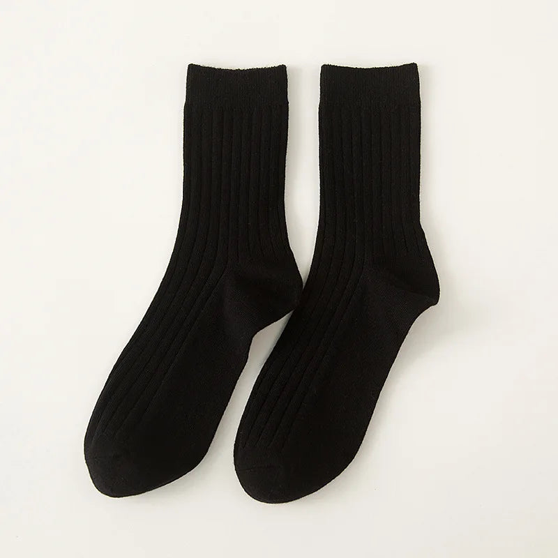 Men’s Cotton Crew Socks – Solid Colors Casual Daily Socks, All-Season Comfort,
