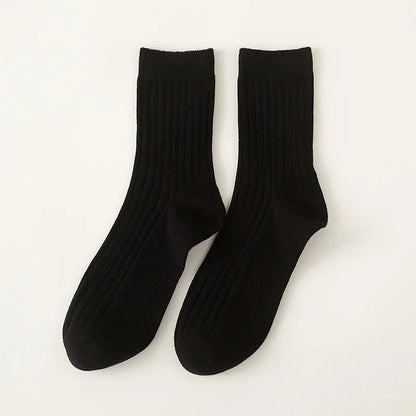 Men’s Cotton Crew Socks – Solid Colors Casual Daily Socks, All-Season Comfort,