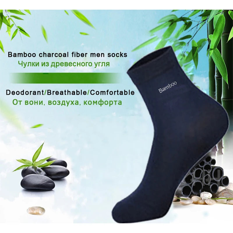 10-Pack Men’s Bamboo Crew Socks – Breathable, Comfortable Casual & Business Wear