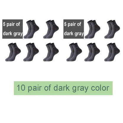 10-Pack Men’s Bamboo Crew Socks – Breathable, Comfortable Casual & Business Wear