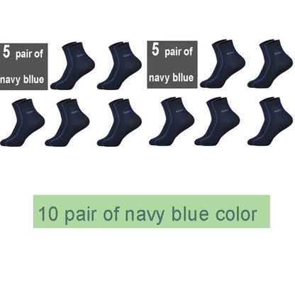 10-Pack Men’s Bamboo Crew Socks – Breathable, Comfortable Casual & Business Wear