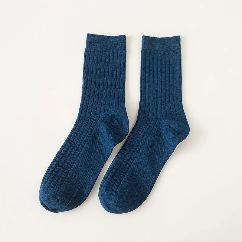 Men’s Cotton Crew Socks – Solid Colors Casual Daily Socks, All-Season Comfort,