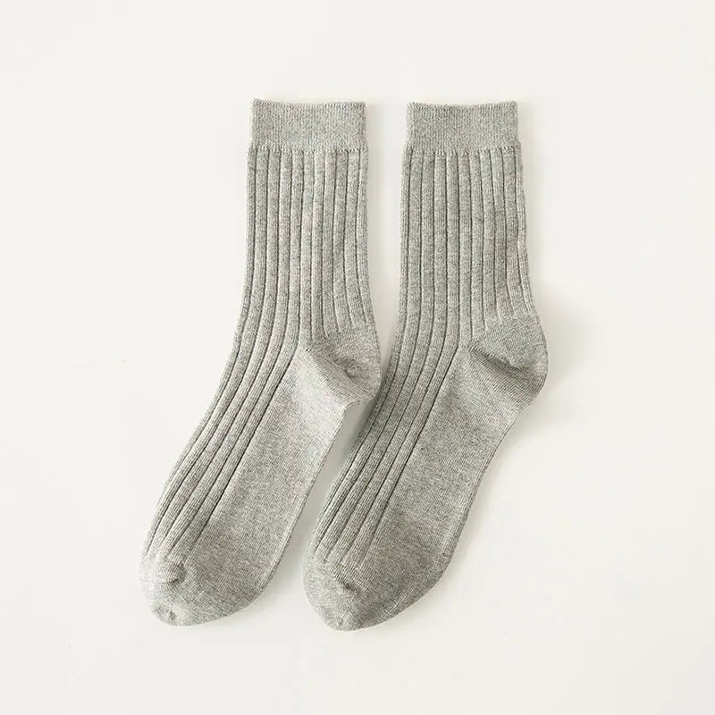 Men’s Cotton Crew Socks – Solid Colors Casual Daily Socks, All-Season Comfort,