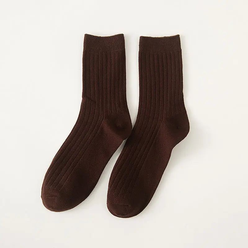 Men’s Cotton Crew Socks – Solid Colors Casual Daily Socks, All-Season Comfort,