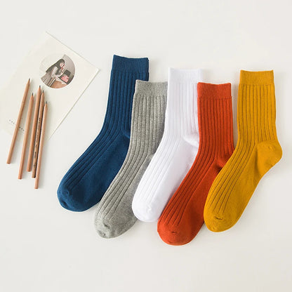 Men’s Cotton Crew Socks – Solid Colors Casual Daily Socks, All-Season Comfort,