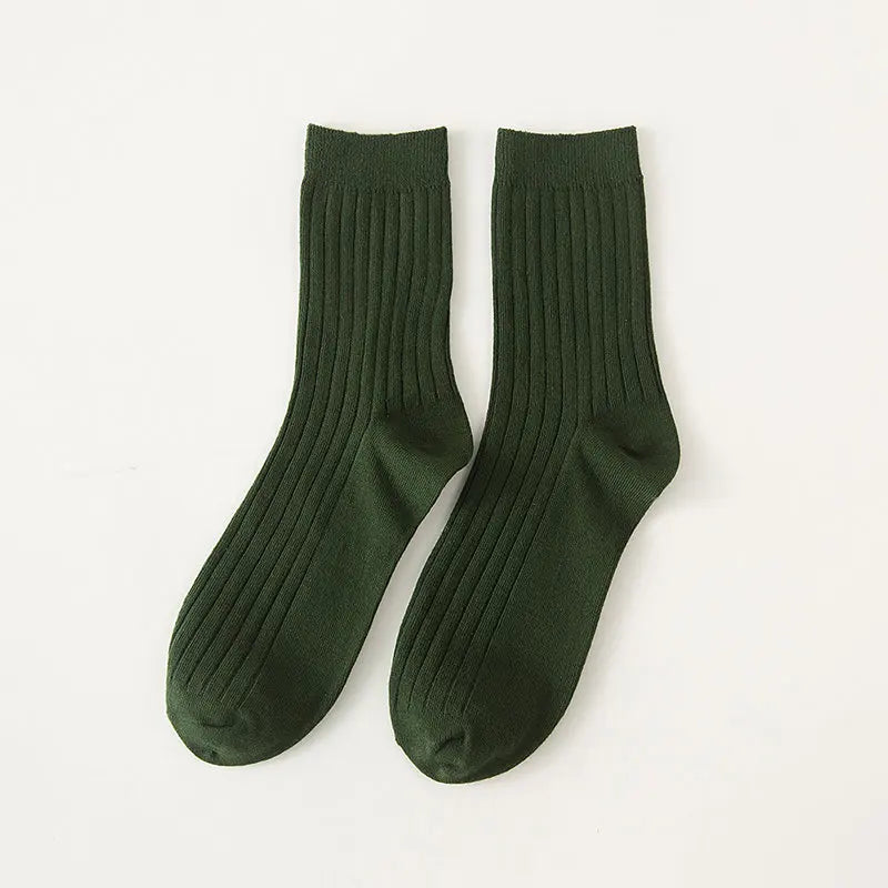 Men’s Cotton Crew Socks – Solid Colors Casual Daily Socks, All-Season Comfort,