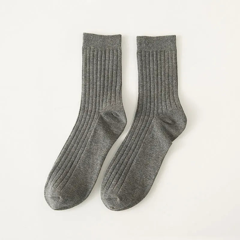 Men’s Cotton Crew Socks – Solid Colors Casual Daily Socks, All-Season Comfort,