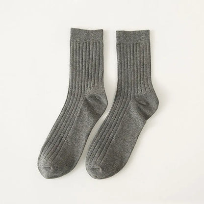 Men’s Cotton Crew Socks – Solid Colors Casual Daily Socks, All-Season Comfort,