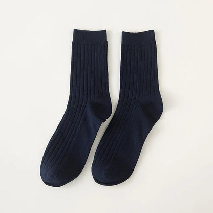 Men’s Cotton Crew Socks – Solid Colors Casual Daily Socks, All-Season Comfort,