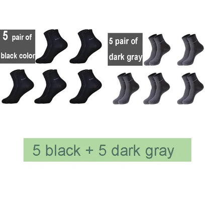 10-Pack Men’s Bamboo Crew Socks – Breathable, Comfortable Casual & Business Wear