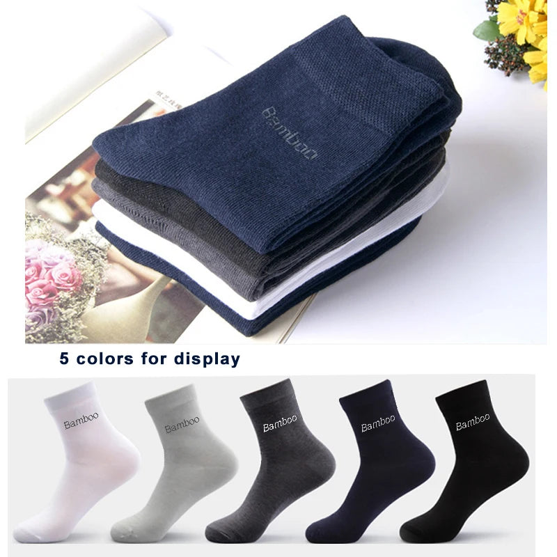 10-Pack Men’s Bamboo Crew Socks – Breathable, Comfortable Casual & Business Wear