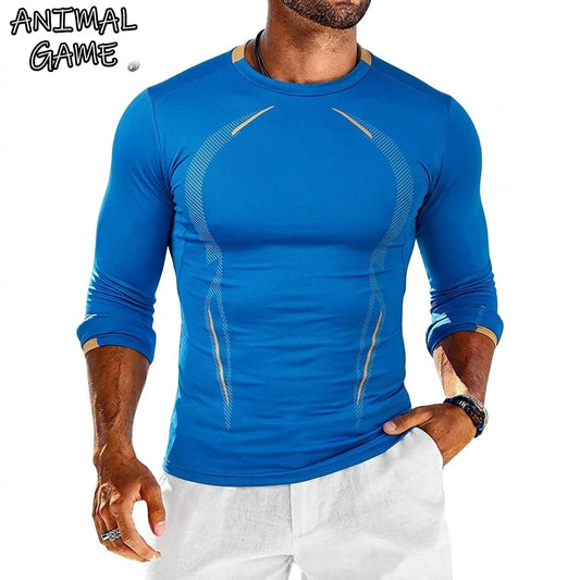 Men’s Slim Fit Long Sleeve Athletic T-Shirt – Lightweight Dry-Fit Gym Workout & Casual Crew Neck Tee for Running & Hiking