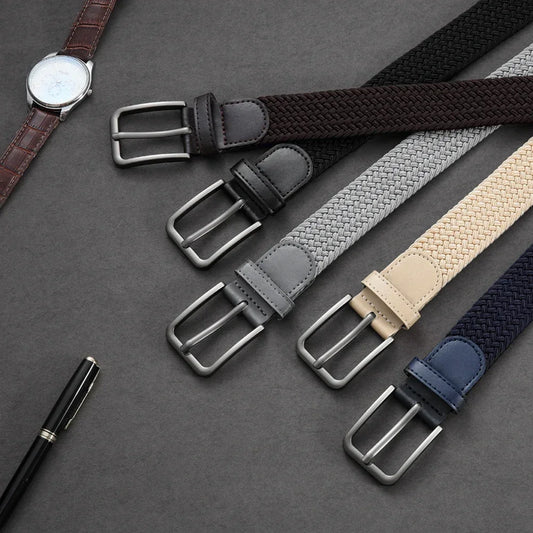 Unisex Elastic Woven Belt – Casual Stretch Belt for Jeans & Outdoor Use