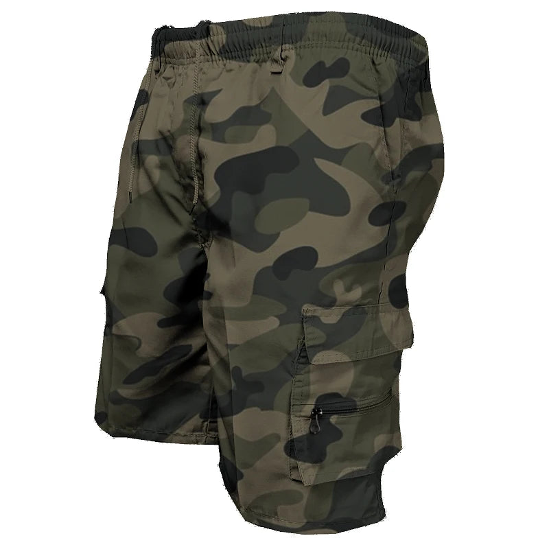 Men’s Casual Cargo Shorts with Large Pockets (Plus Size Available)