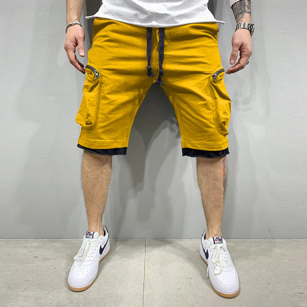 Men’s Cargo Shorts – Breathable Cotton Workout & Gym Shorts with Multi Pockets for Training & Casual Wear
