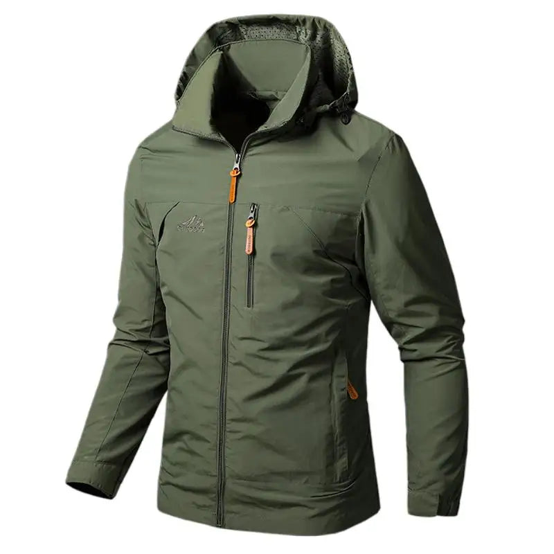 Men’s Waterproof Military Windbreaker Jacket – Hooded Outdoor Combat Coat for Hiking, Biking & Autumn Wear