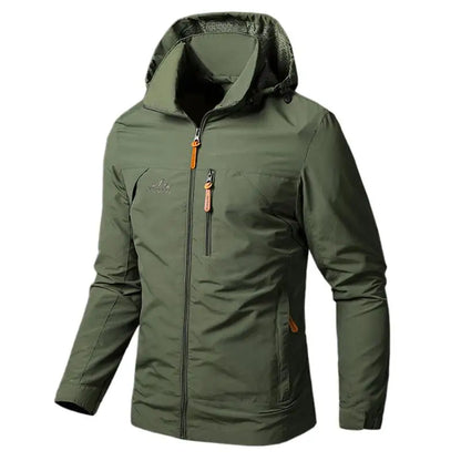 Men’s Waterproof Military Windbreaker Jacket – Hooded Outdoor Combat Coat for Hiking, Biking & Autumn Wear