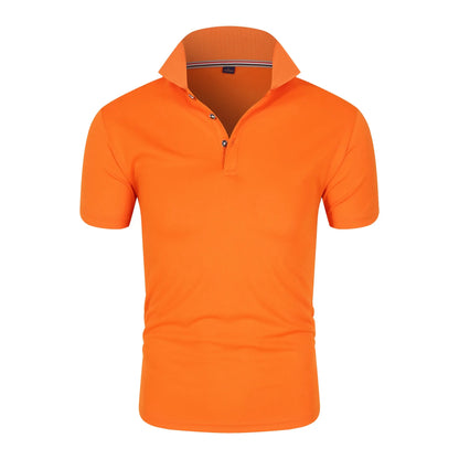 Men’s Solid Color Polo Shirt – Short Sleeve, Lightweight Summer Top