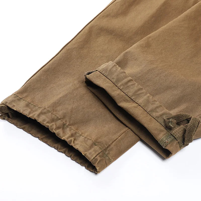 Men’s Cotton Casual Pants – Straight Fit, Multi-Pocket