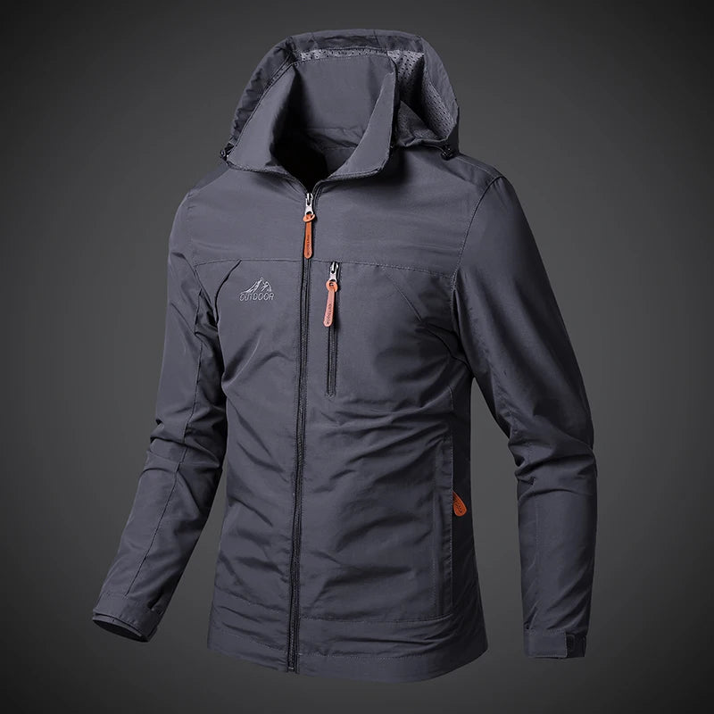 Men’s Waterproof Military Windbreaker Jacket – Hooded Outdoor Combat Coat for Hiking, Biking & Autumn Wear