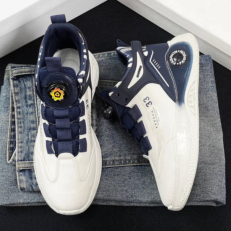 Men's Rotating Buckle Non Slip Lace-Up Sneakers