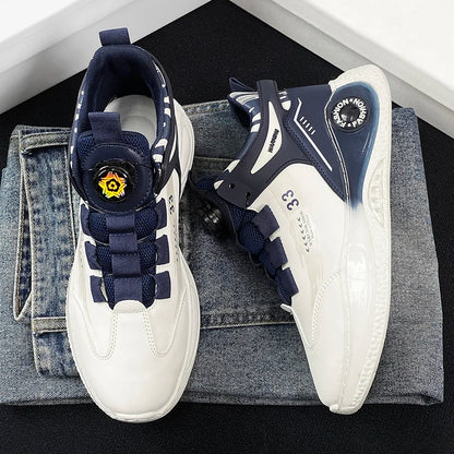 Men's Rotating Buckle Non Slip Lace-Up Sneakers