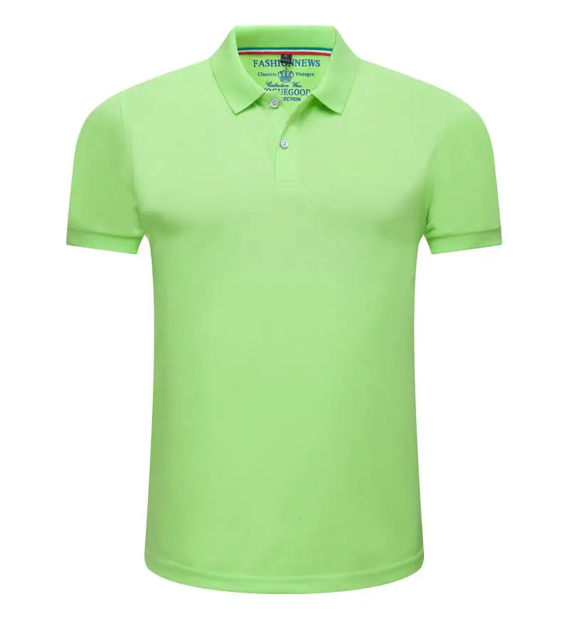 Men’s Short Sleeve Polo Shirt – Solid Color, Breathable & Comfortable