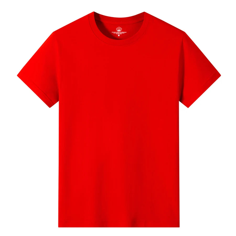 Men’s Solid Color Round Neck T-Shirt – Short Sleeve, Printed Cuffs (2/4/6 Pack)