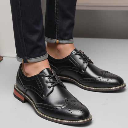 Men’s Stylish Leather Dress Shoes – Comfortable Business Gentleman Footwear