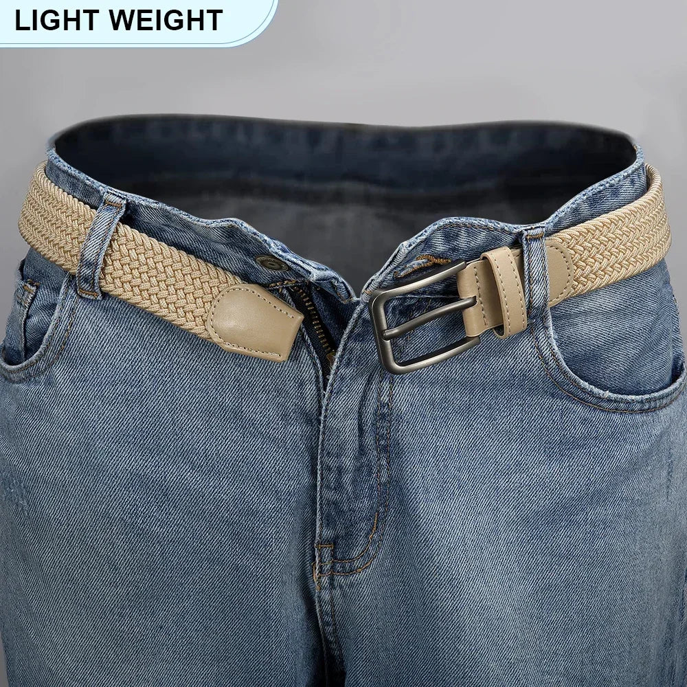 Unisex Elastic Woven Belt – Casual Stretch Belt for Jeans & Outdoor Use