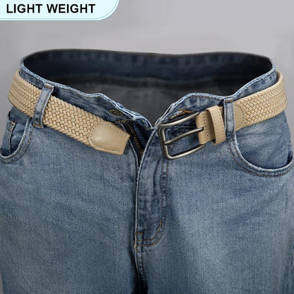 Unisex Elastic Woven Belt – Casual Stretch Belt for Jeans & Outdoor Use
