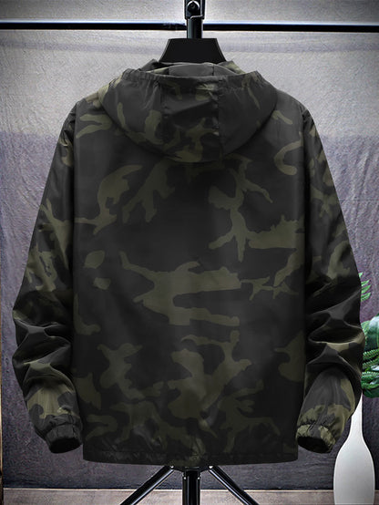 Men’s Hooded Camouflage Jacket – Casual Streetwear Camo Coat for , Sports & Everyday Style