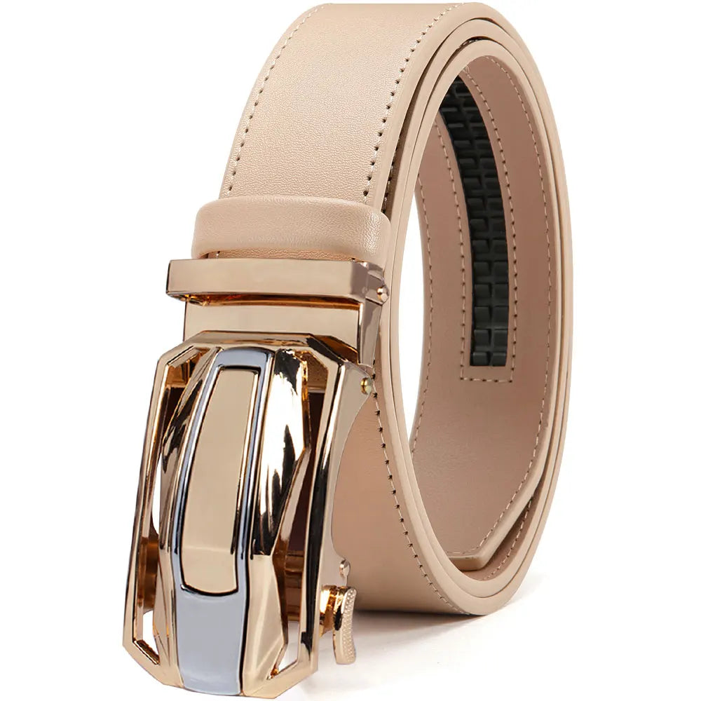 Men’s Genuine Leather Belt – Automatic Buckle Waist Strap, High-Quality Adjustable Belt for Men & Women,