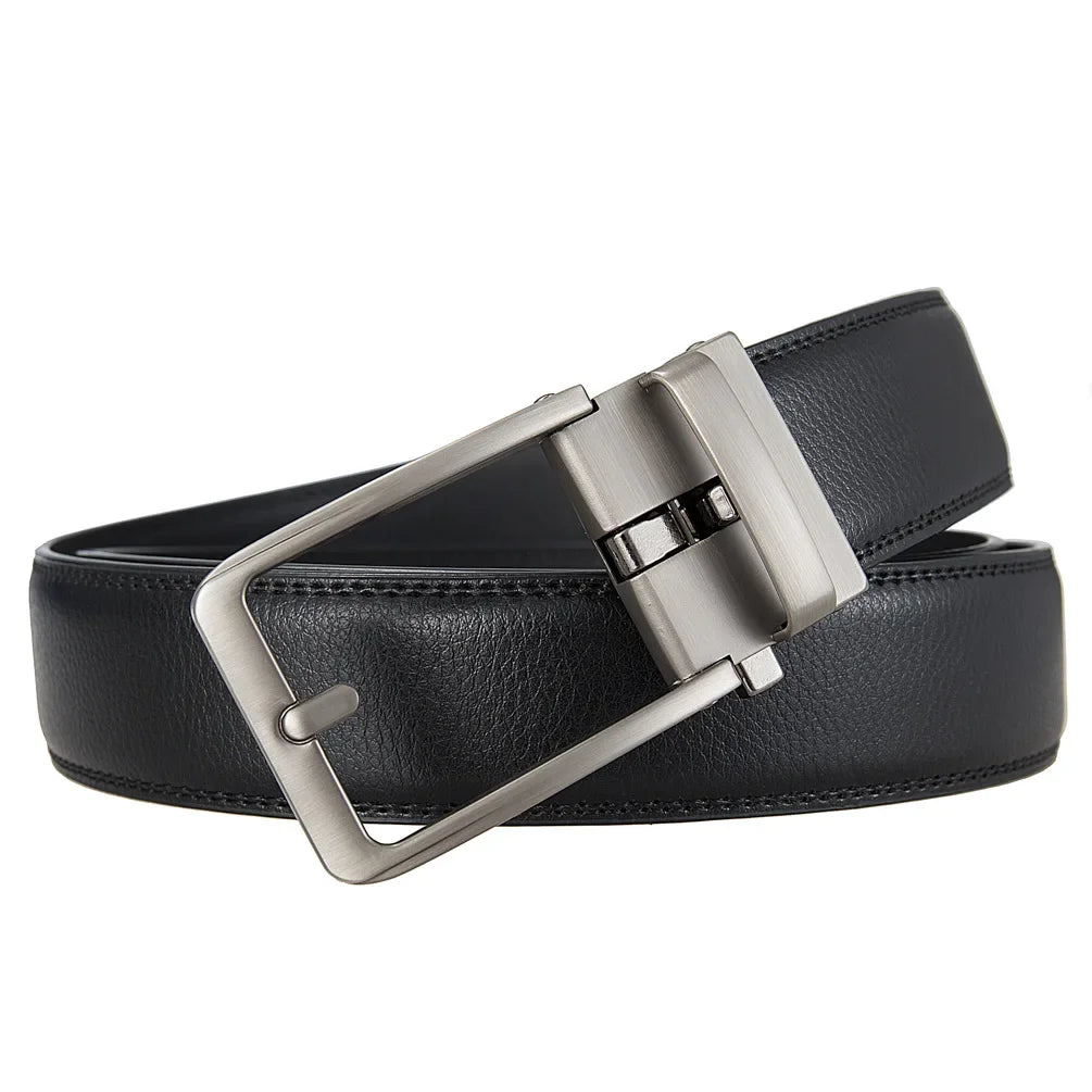 Men’s Luxury Genuine Leather Click Belt – Designer Automatic Buckle Belt for Jeans, Casual & Business Wear