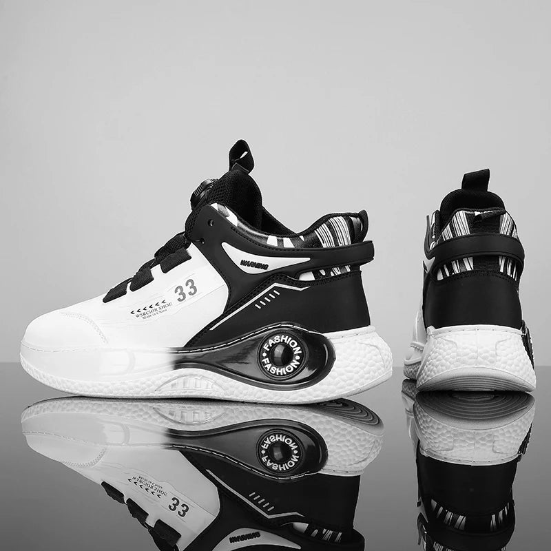 Men's Rotating Buckle Non Slip Lace-Up Sneakers