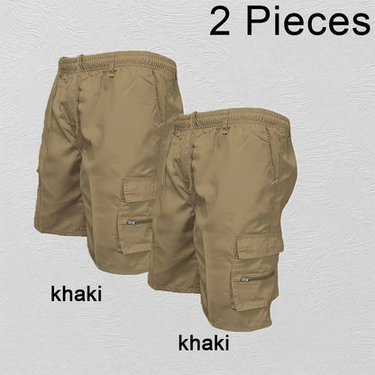 Men’s Casual Cargo Shorts with Large Pockets (Plus Size Available)