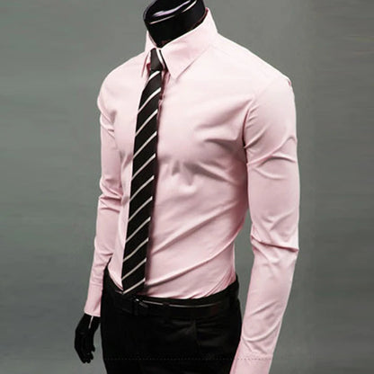 Men’s Long Sleeve Button-Up Shirt – Slim Fit Casual & Formal Wear