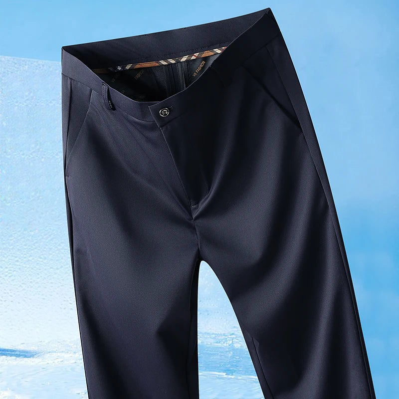 Men’s Summer Stretch Pants – Lightweight Straight-Leg Casual Trousers with Wrinkle-Free Cool-Touch Fabric (Sizes 29–42)